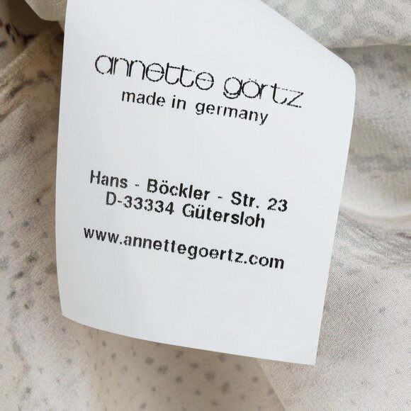 Annette Gortz SS/15 Moss Grey and Brown Abstract Print Batwing Silk Tunic - Picture 11 of 12